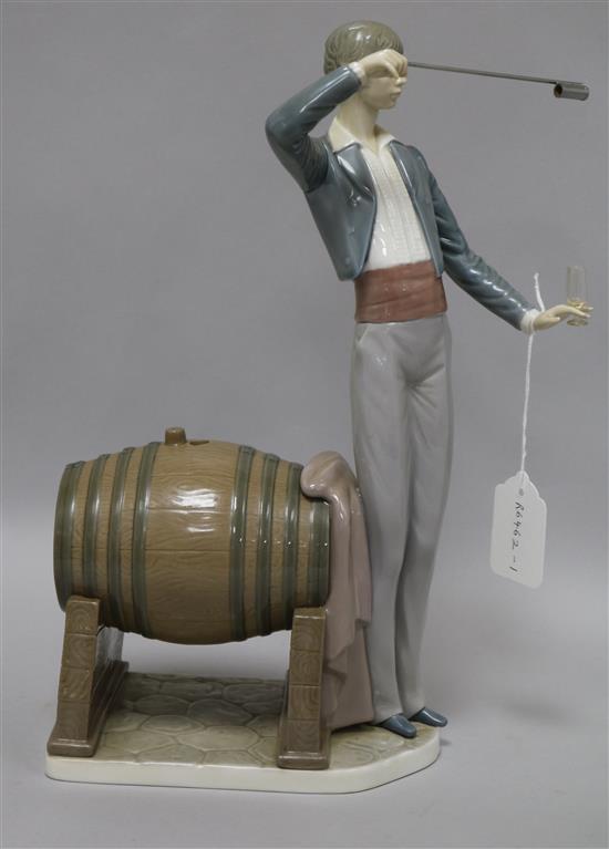 A large Lladro figure of a man with a sherry venencia height 35cm